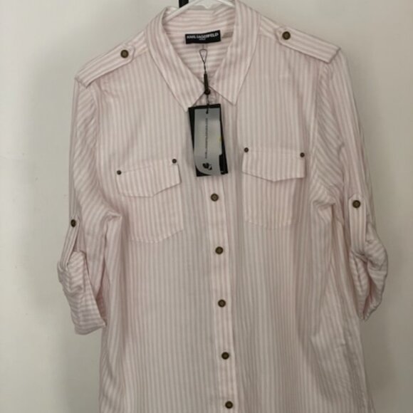 Karl Lagerfeld Tops - Karl Lagerfeld Paris Casual Button Blouse Size Medium | NWT MSRP $79.50